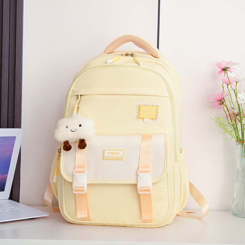 Schoolbag Backpack Trendy Women's Bag Backpack Travel Bag One-Piece Delivery Source Factory Spot Straight Hair Bag