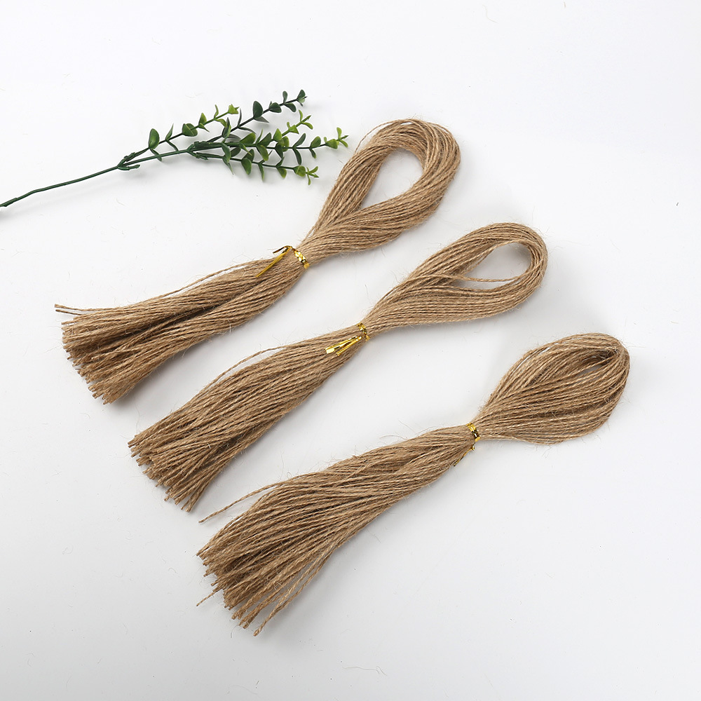 细麻绳枕头盒专用长60cm/50条100条手工剪麻绳礼品包装花束绑绳子