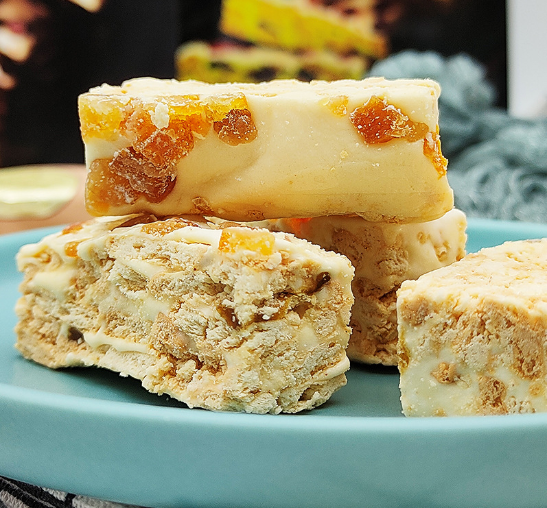 法丽兹厚雪雪花酥118g盒装巧克力葡萄干抹茶蔓越莓果粒牛扎糖整件