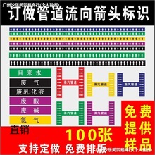 工厂耐高温反光膜管道标识流向箭头色环标签户外防水空气冷水