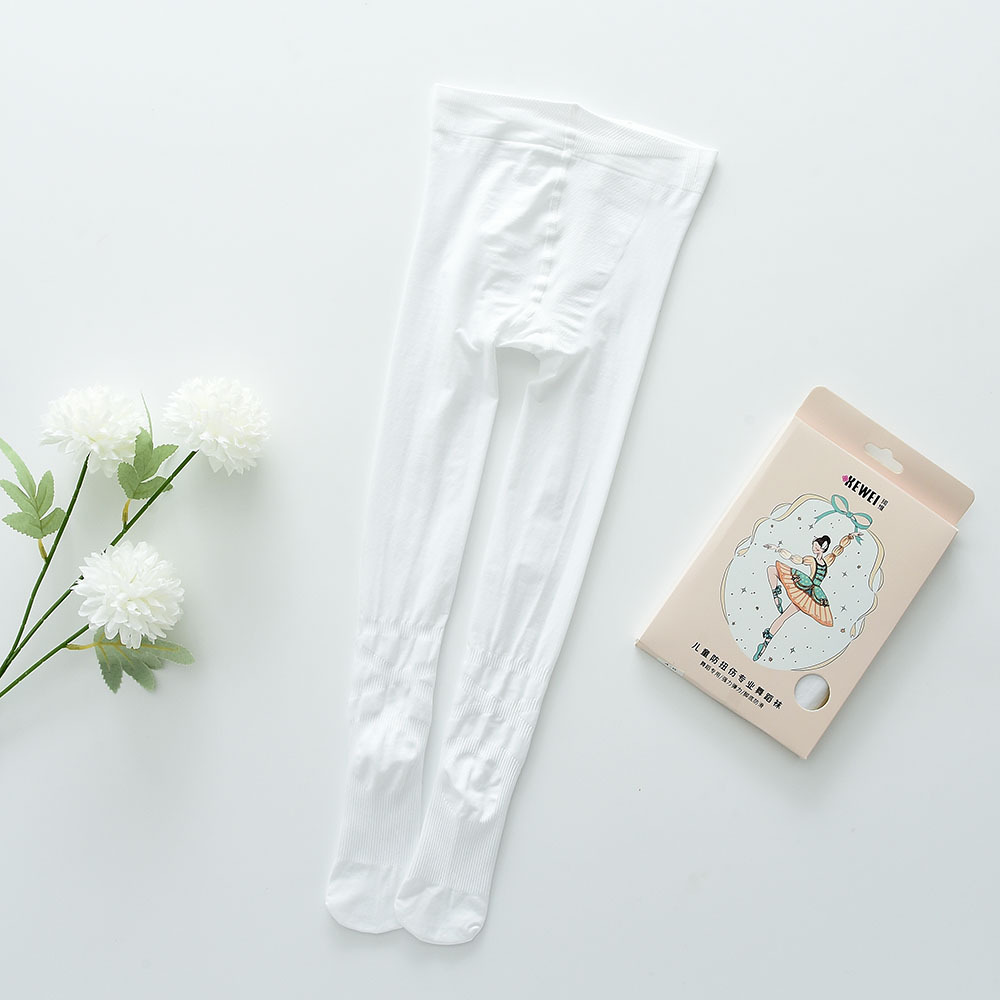 24年夏款儿童天鹅绒舞蹈袜学生加档打底连裤袜女孩护脚踝丝袜白色