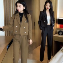 小个子时尚西服套装女2024春秋新款洋气显瘦休闲小西装职业两件套