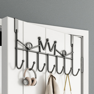 门后挂钩神器挂衣架置物架门上背式挂架免打孔卧室背后钩衣服收纳