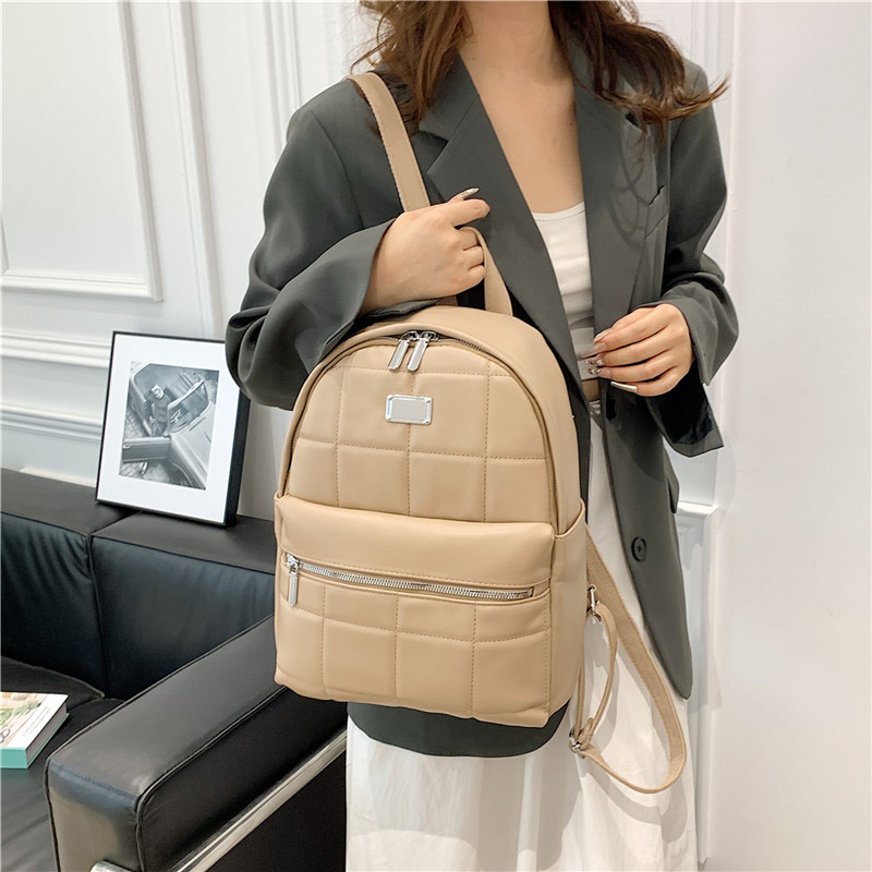 韩版大容量双肩包女2024新款潮时尚简约日常通勤旅行包质感单肩包