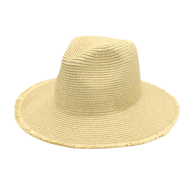 New Furry Straw Hat Girls' Summer Fashion Hat Straw British Style Top Hat Men's Travel Sun-Proof Beach Hat