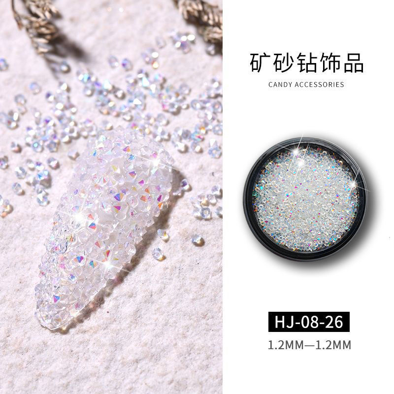 Micro Diamond Nail Ornament Ore Nail Particles Nail Diamond in the Debris Powder Flash Nail Jewelry Colorful Crystals DIY Wholesale