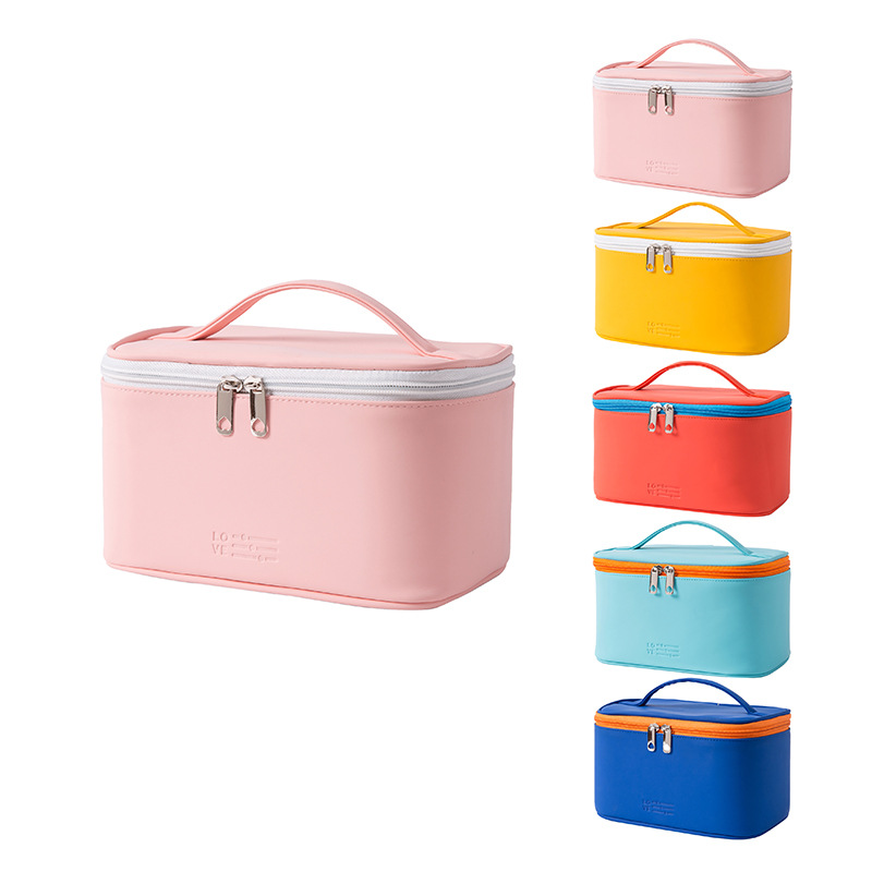 New Pu Portable Cosmetic Bag Portable Cosmetic Case Large Capacity Storage Bag Cosmetic Storage Bag Storage Box