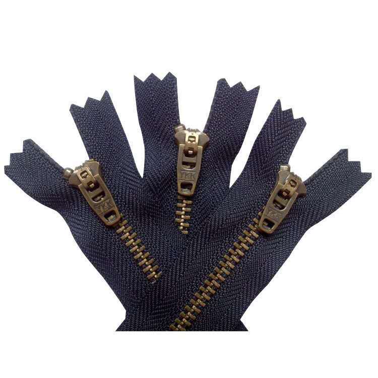 正品ykk ykk吉田拉链 ykk4金属青古铜闭口半自动弹簧头牛仔裤拉链