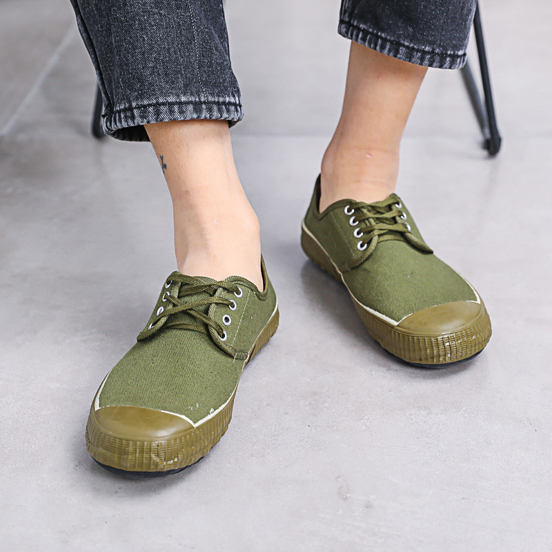 3522解放鞋胶鞋迷彩低帮耐磨防滑工地干活鞋学生军训劳保作训鞋