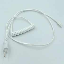 电源线弹簧线2芯PU白色0.5 0.75平方插头线