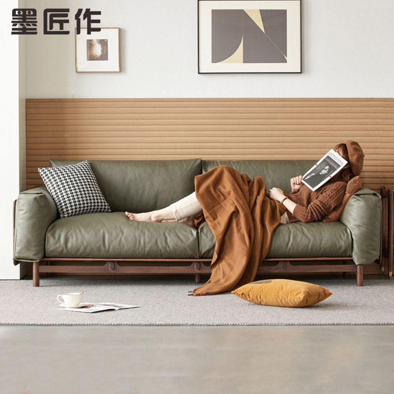 新中式实木沙发客厅批发黑胡桃木轻奢原木家具布艺直排沙发小户型