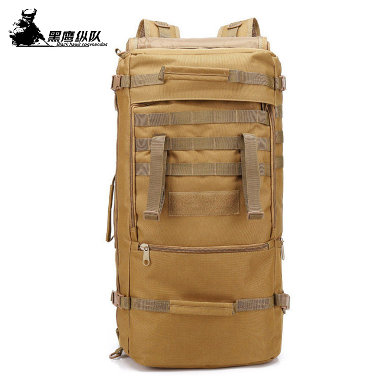 60l多功能迷彩背囊户外旅行背包大容量双肩包 登山徒步背包防雨