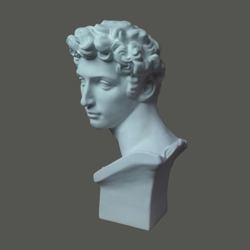 包不破损58cm树脂小卫美第奇石膏像头像雕像雕塑欧式别墅玄关摆件