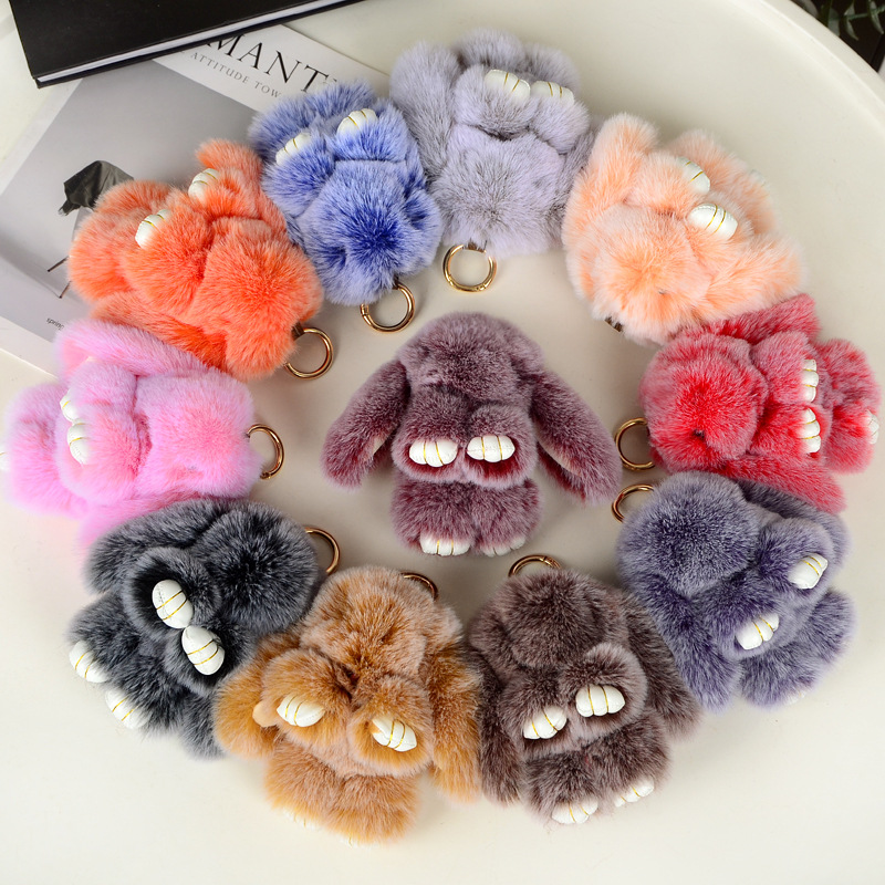 批发可爱动物毛绒小兔子玩偶斜挎包包挂件生日礼物汽车钥匙扣饰品