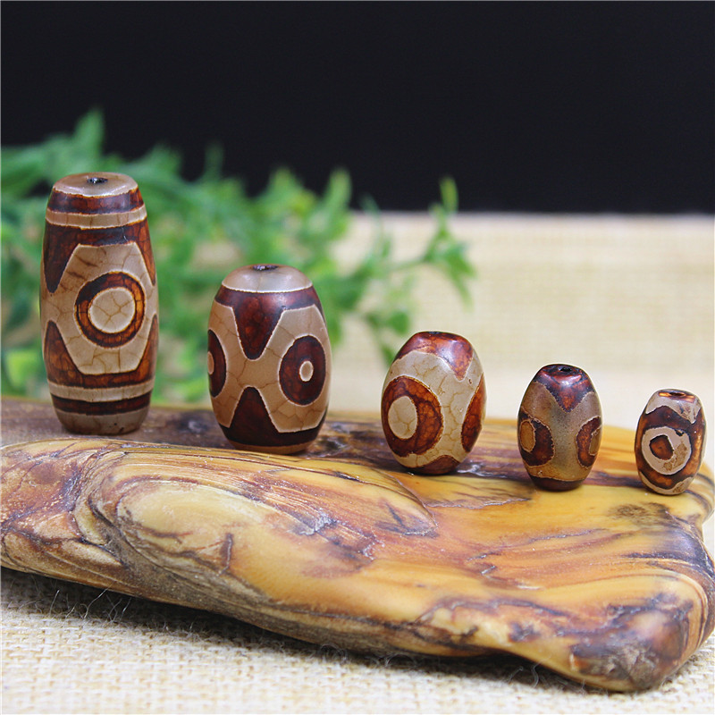 复古龙鳞凤血玛瑙三眼天珠 直播带货手串项链配饰 diy饰品配件