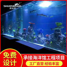 透明亚克力鱼缸制做大型海洋馆生态观赏鱼缸制造有机玻璃海水鱼缸