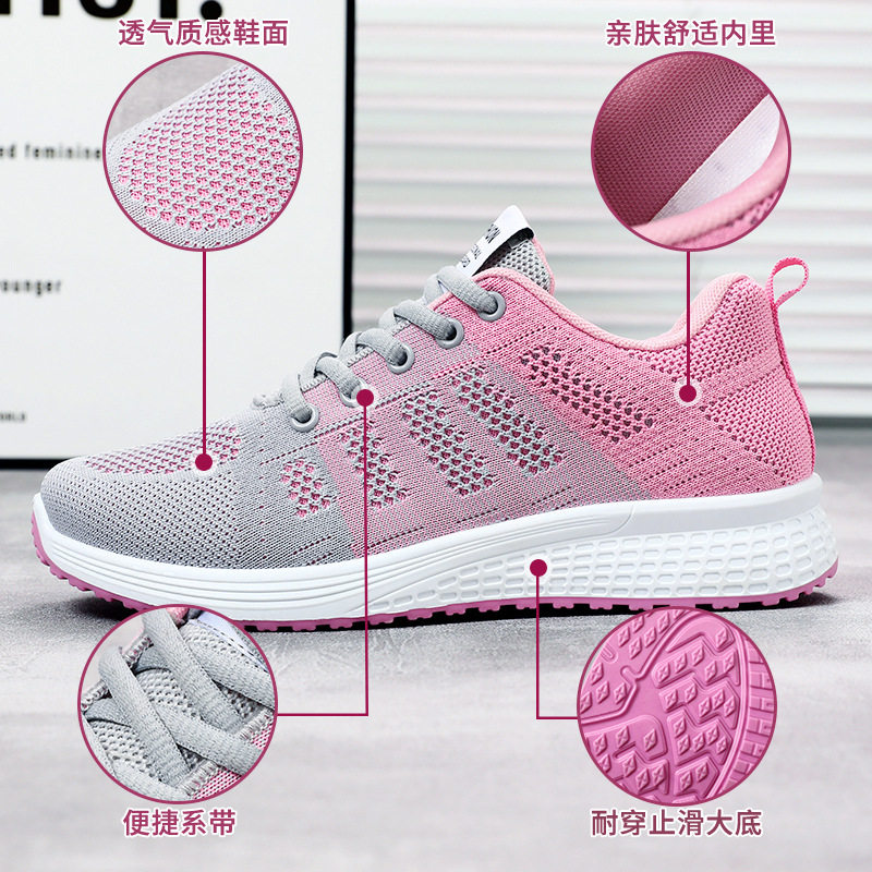 Women's Running Shoes 2023 Autumn New Wish Cross-Border Wholesale Pumps Casual Breathable Comfortable Fly-Knit Sneakers