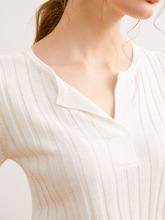 新真丝羊毛短袖针织衫t恤女2022春季新款设计感女上衣