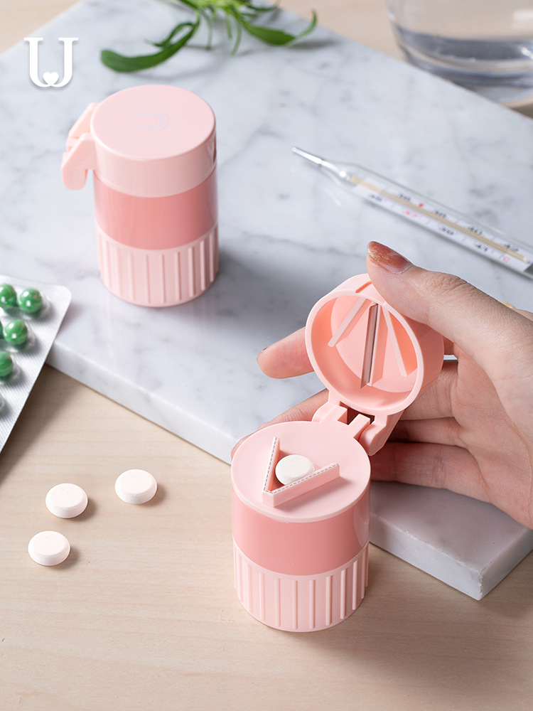 日本切药器磨药器药片切割研磨分薬神器碾碎一分四磨粉器便携药盒