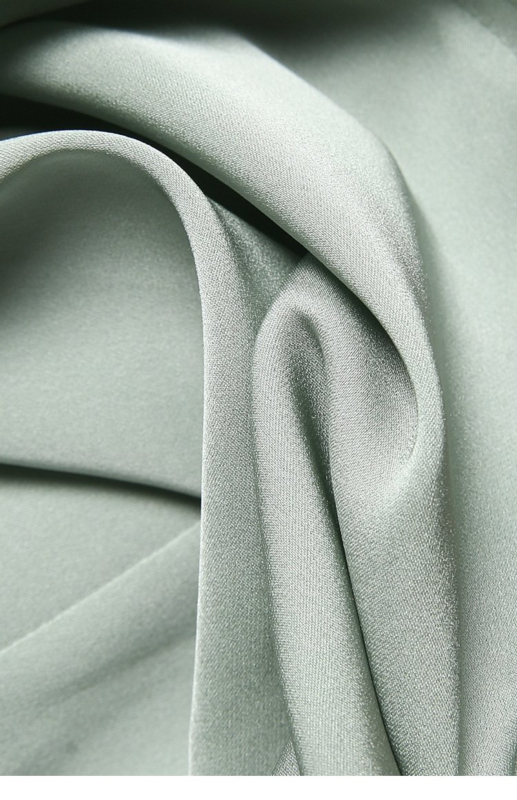 真丝弹力双乔缎连衣裙女收腰显瘦设计感桑蚕丝长袖a字裙2022春新