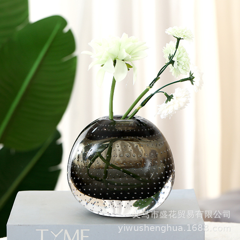 New Creative Upscale Glass Vase Nordic Style Glass Vase Decoration Artistic Living Room Hydroponic Flower Decorations