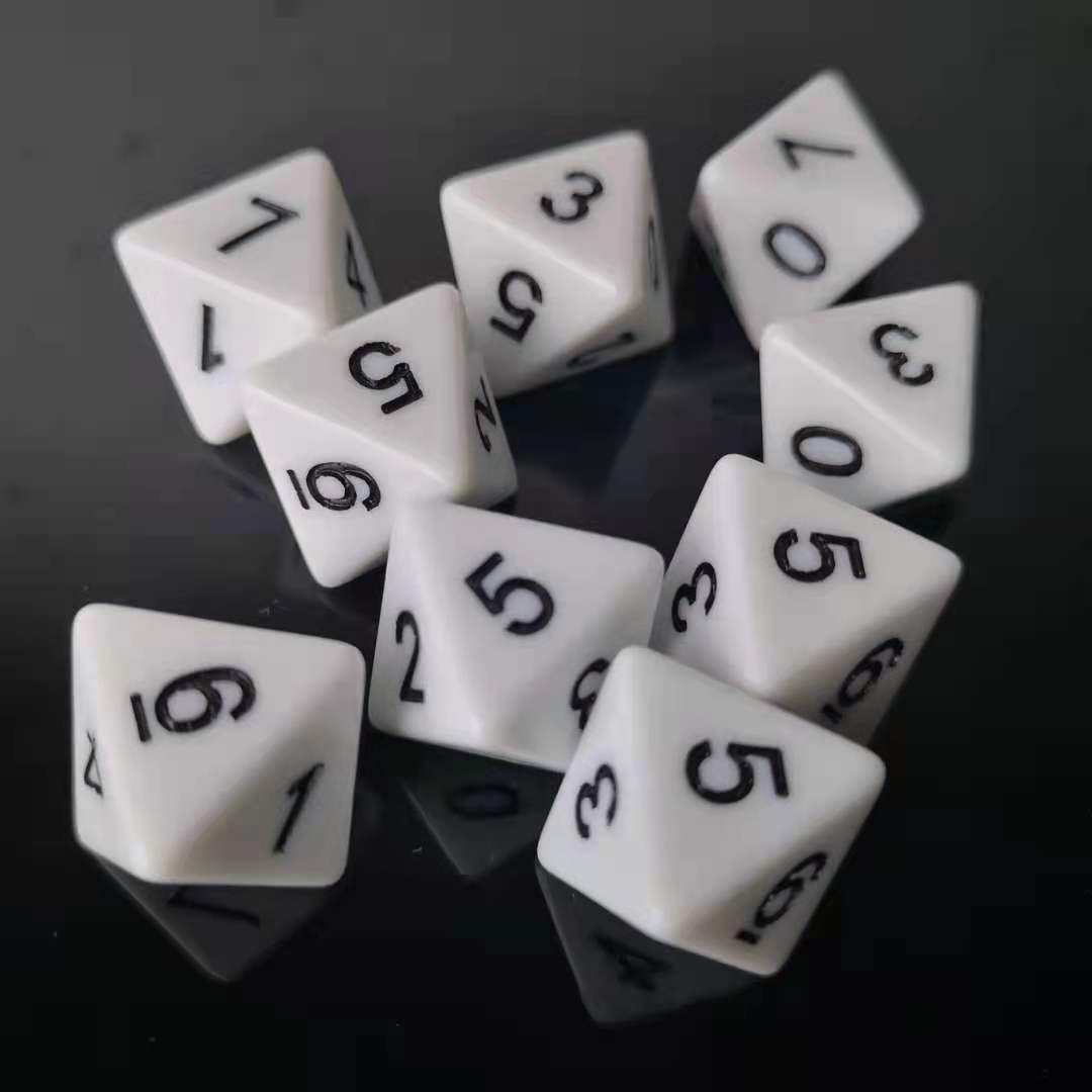 8面骰子数字0-7雕刻幼儿童算术教学道具桌游跑团棋牌玩教具筛甩子