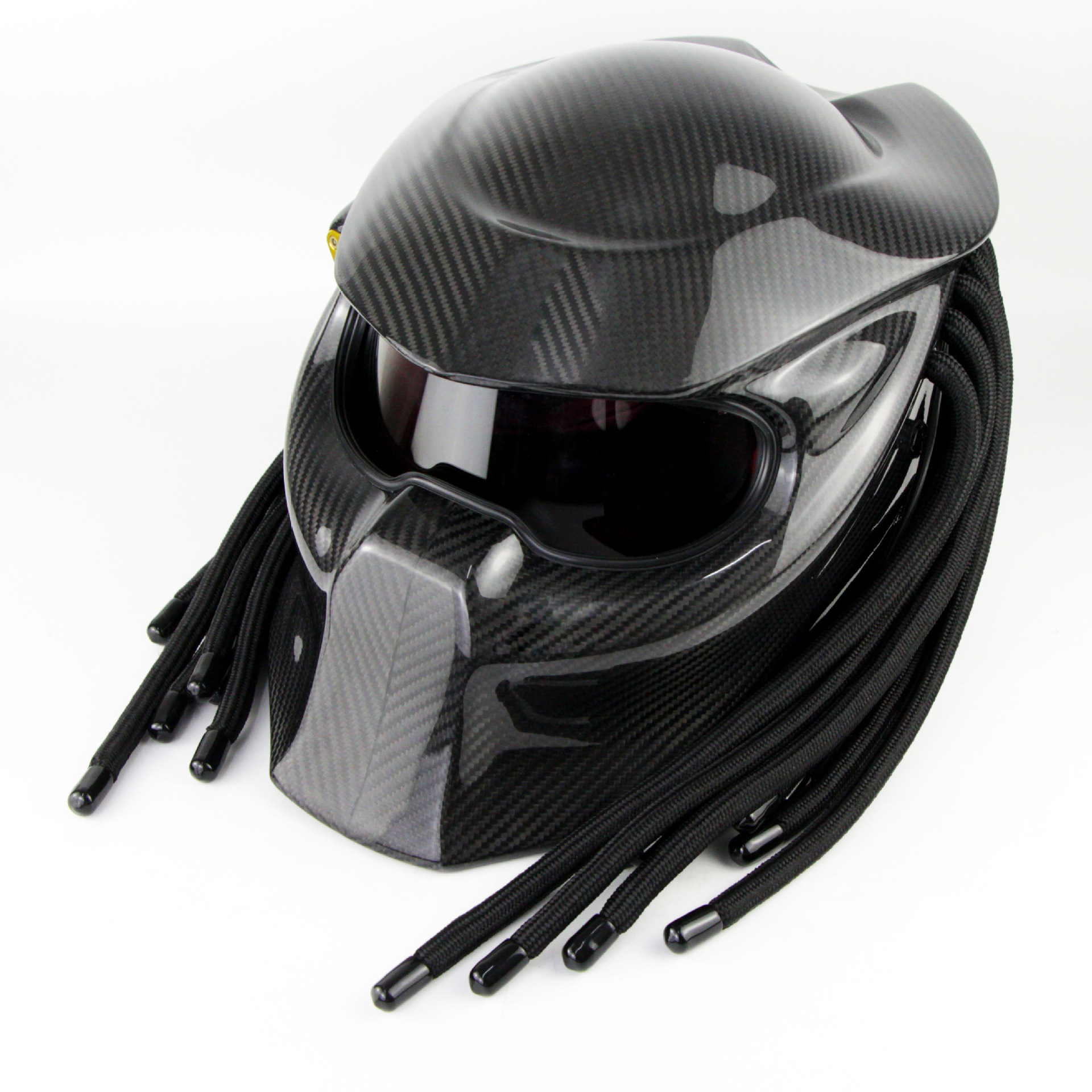 摩托车个性头盔激光灯铁血战士复古獠牙款全盔辫子盔玻璃钢sm957