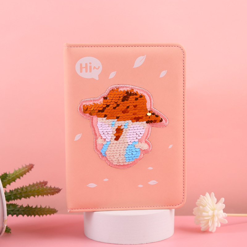 Spot Girl Internet Celebrity Notepad Student Portable Notepad Pull Pull La Le Dai Meng Four Seasons Sequins Pu Journal Book