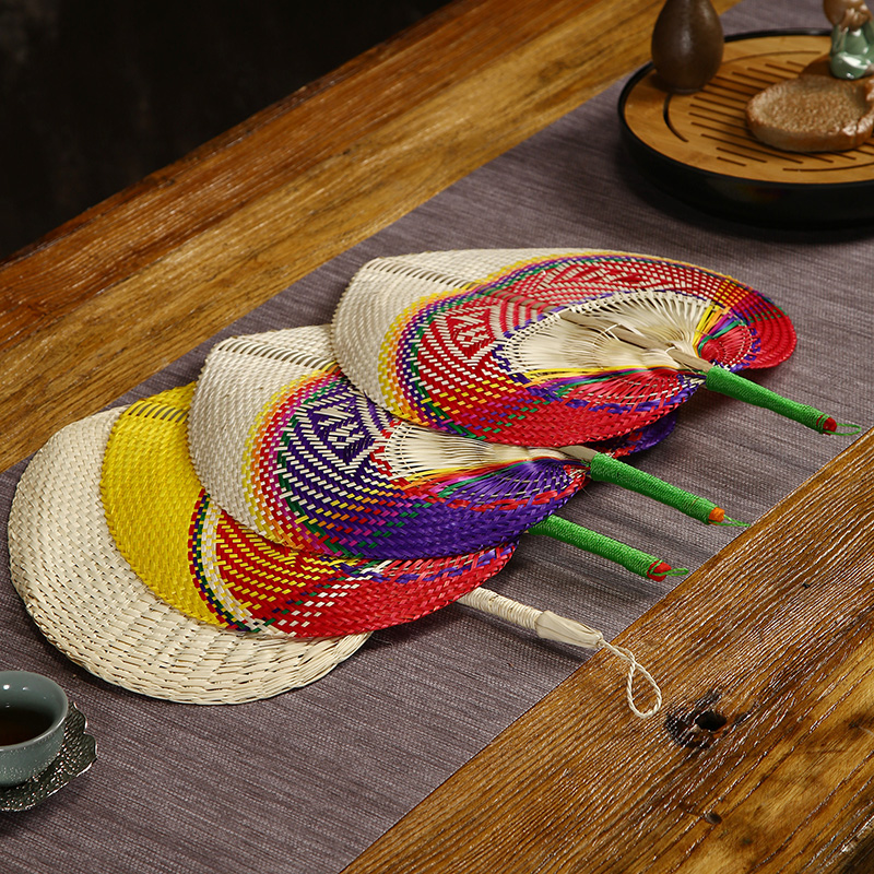 b9mq手工编织蒲扇团扇麦秆扇子竹编驱蚊扇中国风芭蕉扇老式纳凉大