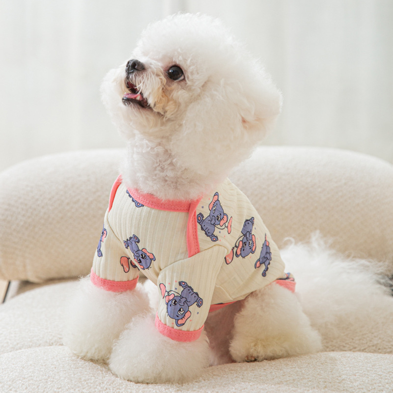 22 New Puppy Dog Full Printed Elephant Bottoming Shirt Cat Thin Sweater Small and Medium-Sized Dogs Pet Clothes Wholesale