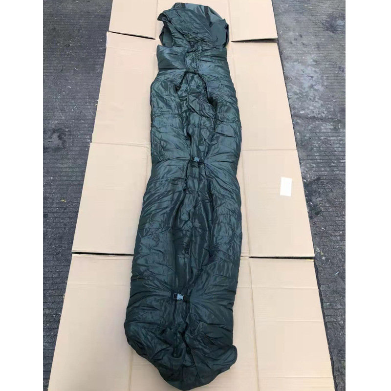 正版01寒区温区睡袋单人制式可拆卸防潮野营拉练棉大衣式户外睡袋