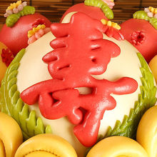 胶东花饽饽生日蛋糕馒头贺寿礼品中式手工大寿桃面点过寿馍馍