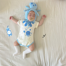 ikiibebe夏季新款婴幼儿造型衣宝宝爬服百天拍照两件套A类包屁衣