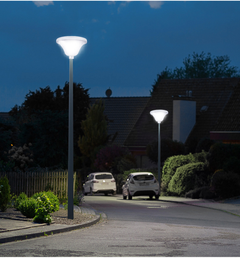 led太阳能户外庭院灯30w圆形小区公园景区花园街道照明太阳能路灯