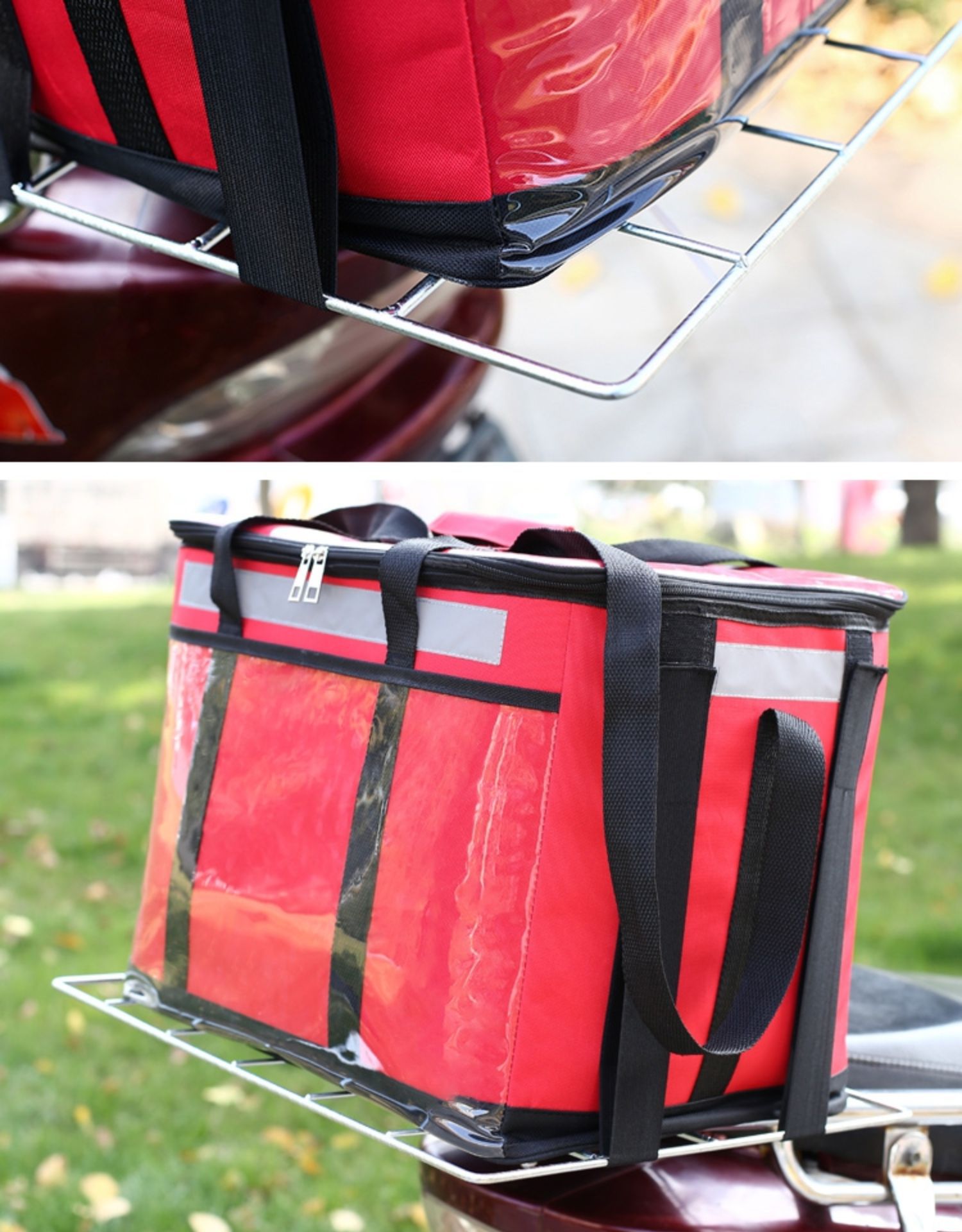 送餐包外卖保温箱车载架快餐不锈钢铁架电动车固定底托后座架美团