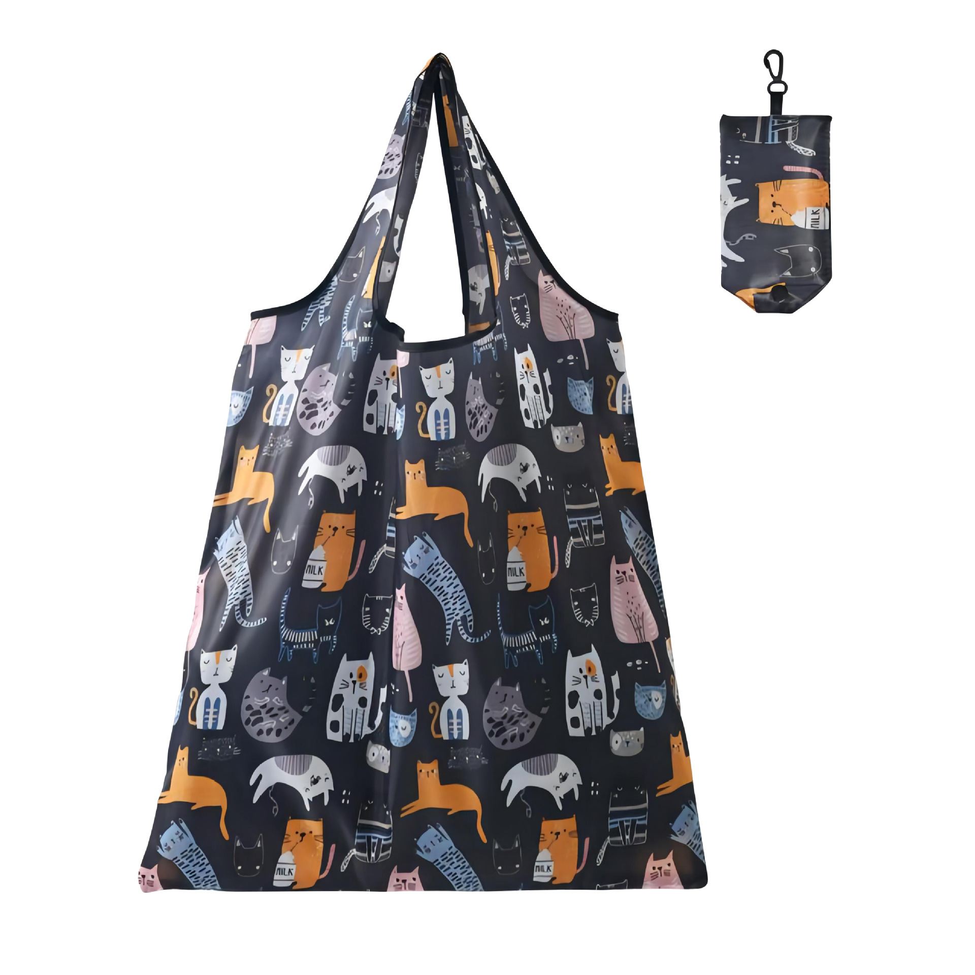 2024新款花布大号便携环保收纳袋折叠购物袋广告宣传手提随手礼物