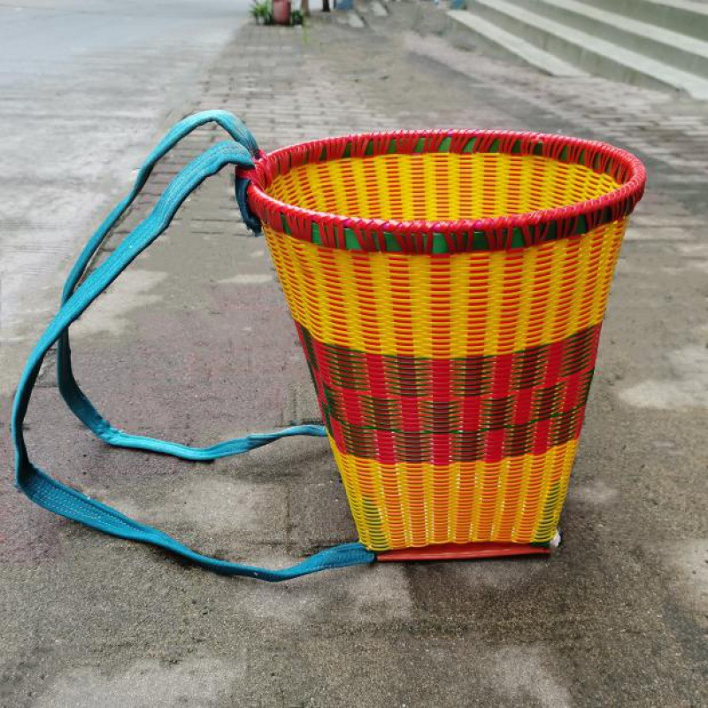 背篓竹编农用采茶收纳筐超大号容量放菜的手工编织的竹篮表演背篼