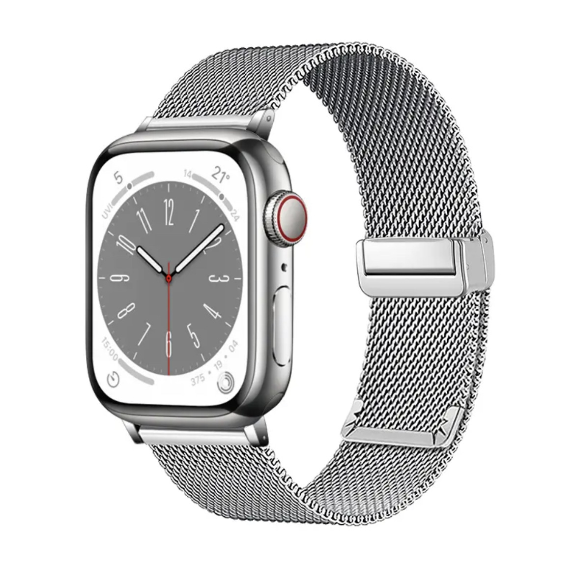 适用apple watch s8/ultra苹果手表5/6/7/se米兰磁吸卡扣金属表带