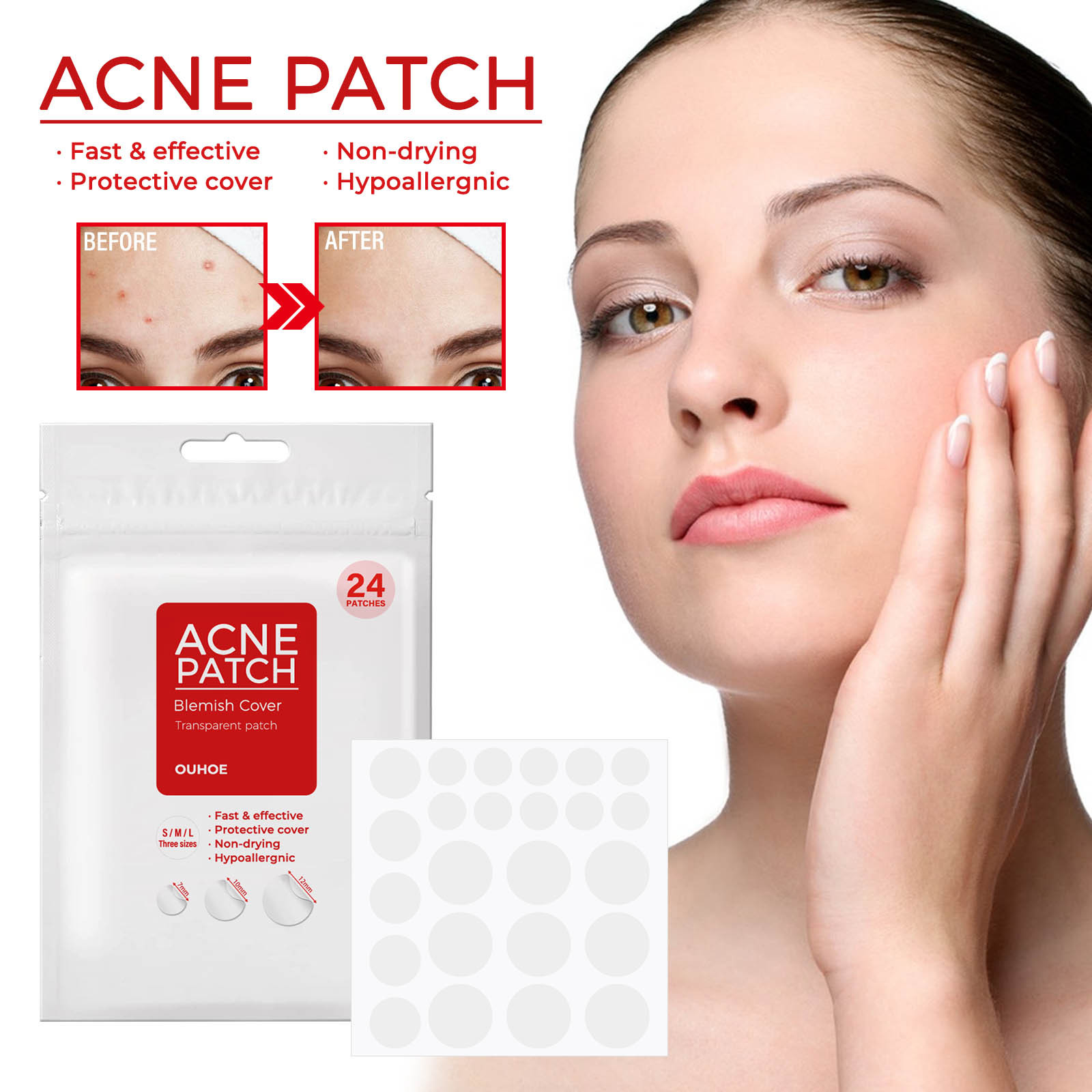 Ouhoe Acne Acne Patch Repair Facial Acne Acne Cover Acne Smooth Skin Care Acne Patch