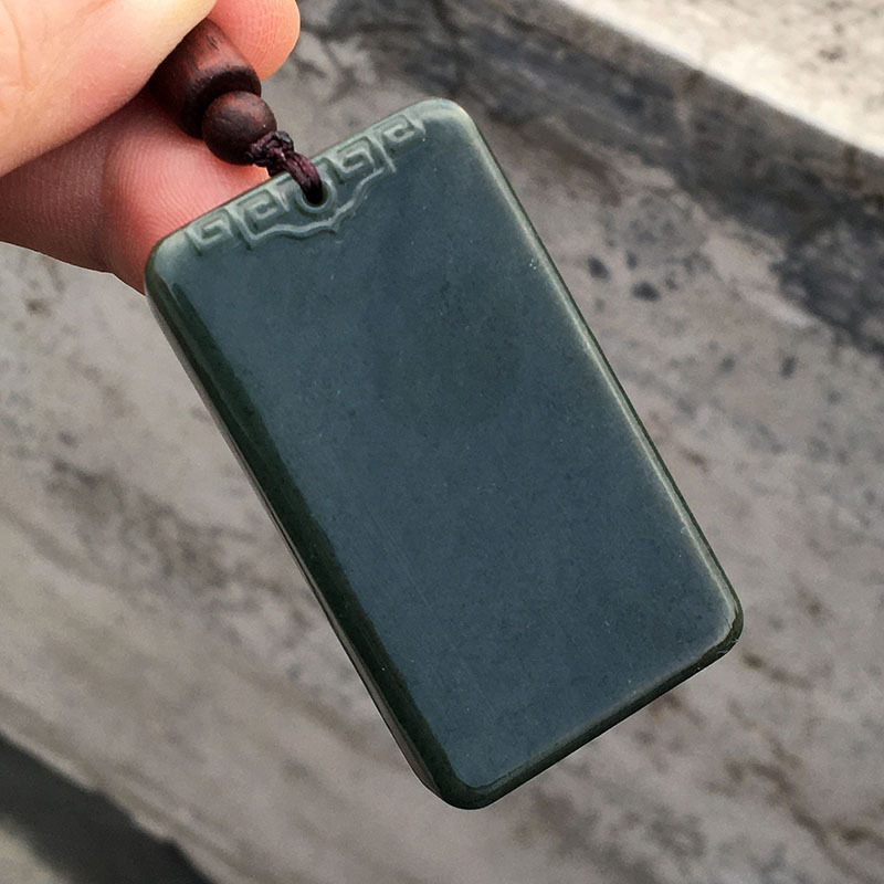 和田青玉祥云牌头框无事牌素面牌精雕新款平安牌方牌