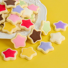 星星造型饼干纸杯烘焙插件巧克力夹心五角星甜品零食蛋糕装饰饼干