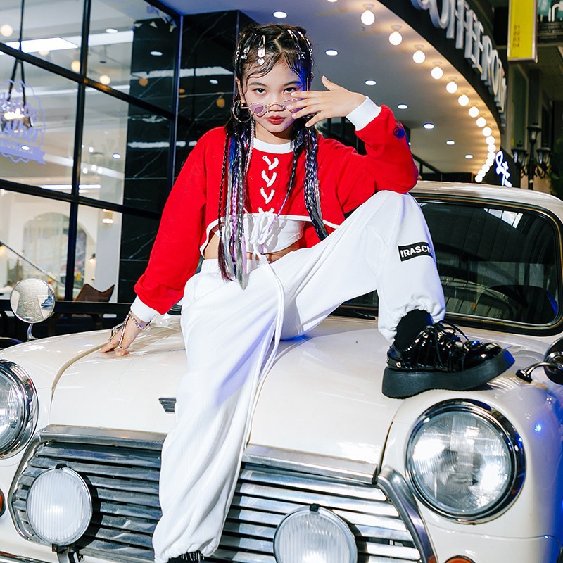 儿童爵士舞街舞嘻哈服装女童女团时髦炸街潮服少儿演出衣服秋冬酷