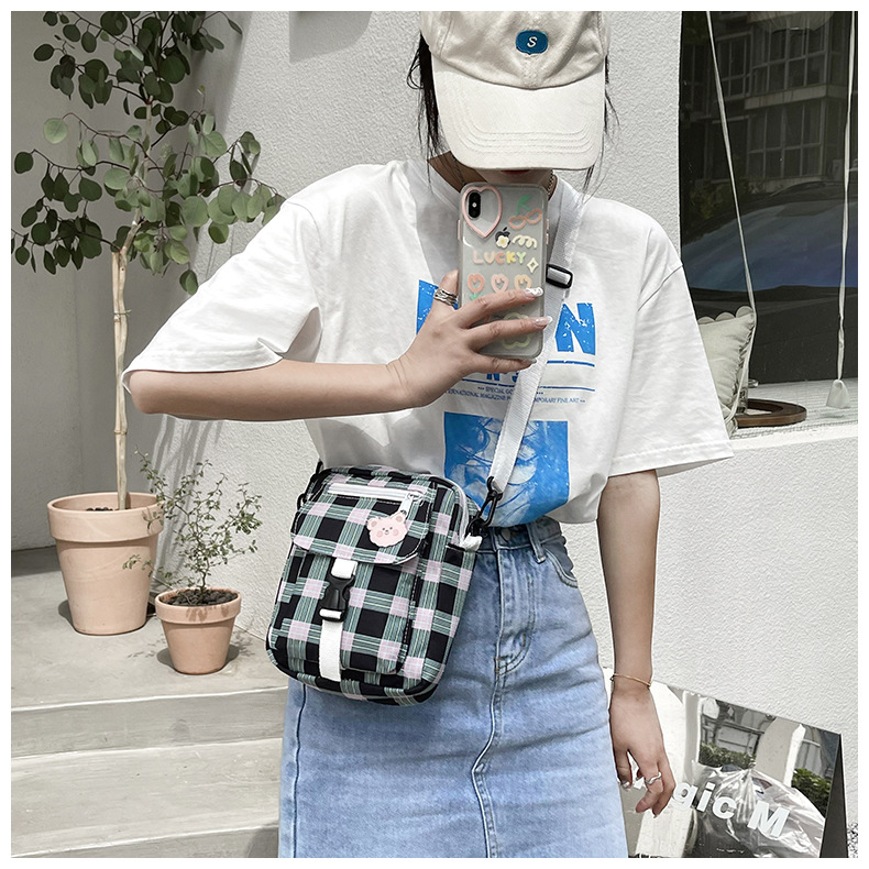 Hot Plaid Small Square Bag 2023 New Women's Bag Sweet Girl's Fashion Messenger Bag Foreign Trade Bags Crossbody Bag for Woman