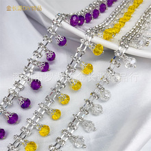 DIY爪链钻链条黄色白色紫色水晶钻链衣服鞋帽装饰配饰配件批发