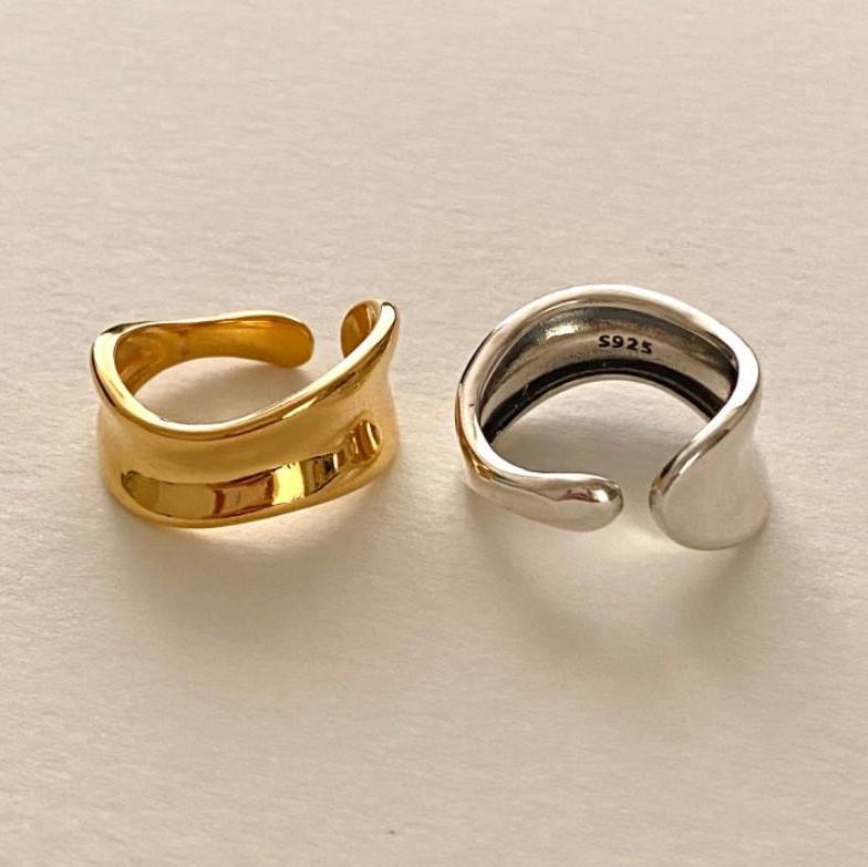 MC European and American Minimal Art All-Match Fashionmonger Internet Celebrity 925 Sterling Silver Irregular Ring Japanese and Korean Ins Niche Ring Index Finger