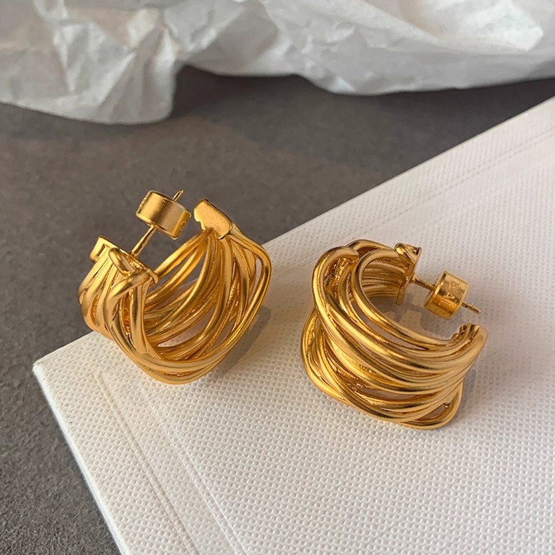 jewelry earrings metal unique high-profile earrings earrings european and american irregular gold earrings female special-interest design advanced