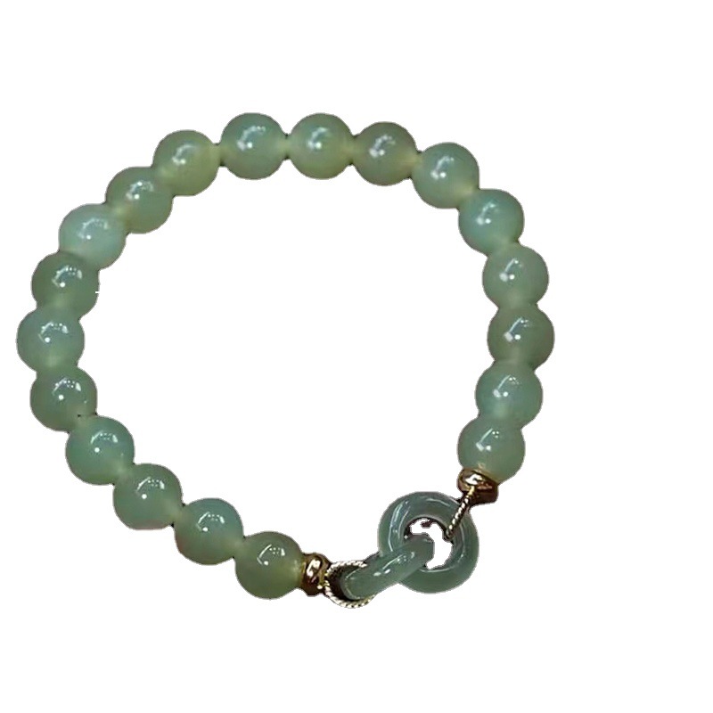 Internet Hot Interlocking Hetian Jade Bracelet Female Retro Style Lovely Chalcedony Bracelet Temperament Entry Lux Bracelet