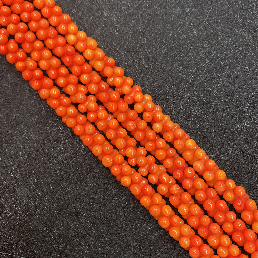 合成珊瑚散珠4x8mm白色红色两连珠骨头形串珠diy手链耳饰饰品配件