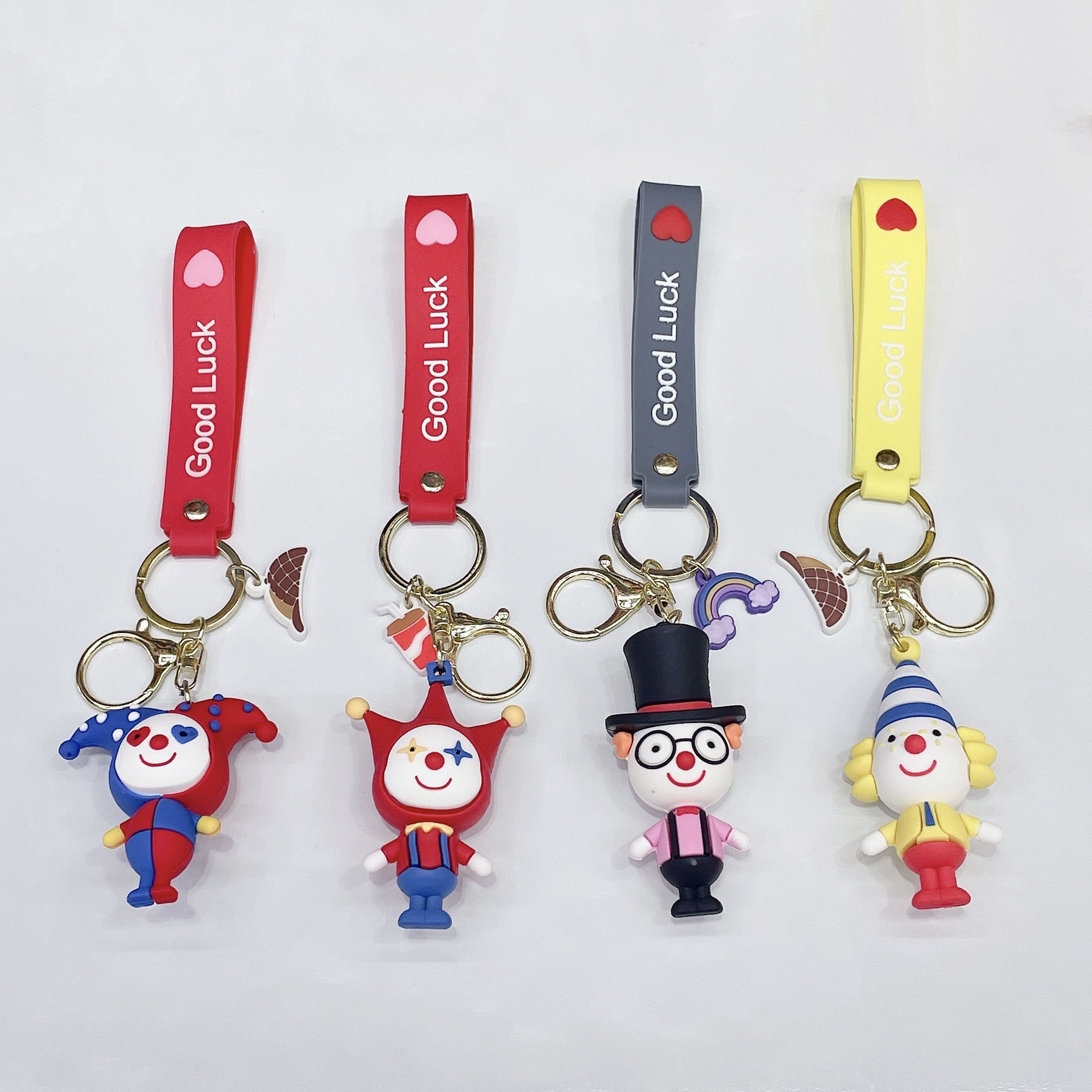 New PVC Clown Keychain Pendant Cute Epoxy Stereo Doll Backpack Car Pendant Small Gift Wholesale
