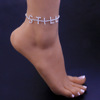 Cross border New products Full bore STILL letter Anklet Europe and America personality Versatile Sandy beach Rhinestone Anklet Accessories Anklet Cross border New products Full bore STILL letter Anklet Europe and America personality Versatile Sandy beach Rhinestone Anklet Accessories Anklet